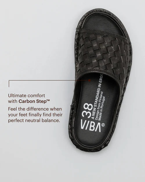 SAINT TROPEZ Woven Leather Preto Black
