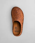 ROMA Woven Leather Cognac Brown