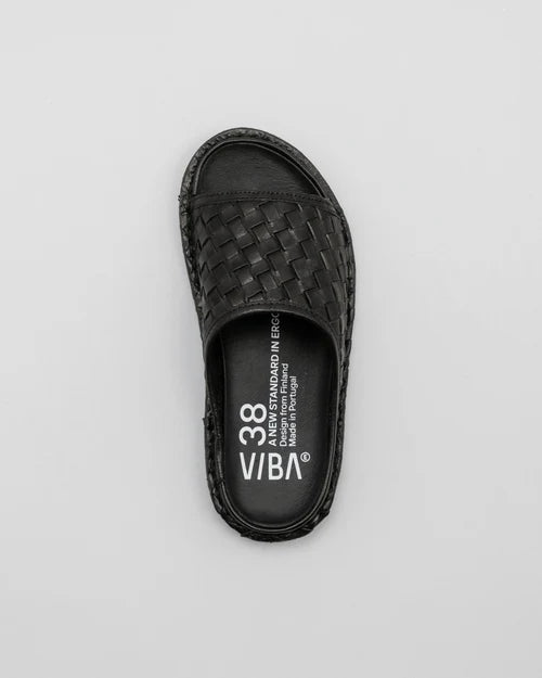 SAINT TROPEZ Woven Leather Preto Black